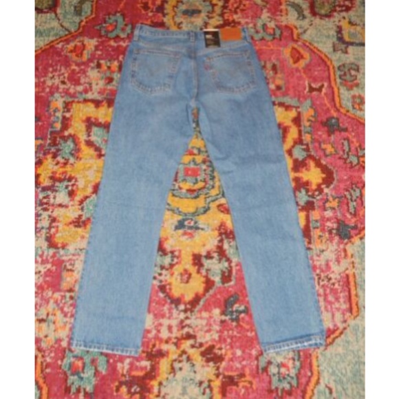 Levi's 501 Athens Crown With Destruction Ripped Straight Leg Jeans - Picture 9 of 10